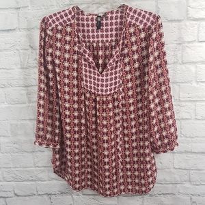 Kut from the Kluth Floral Print Peasant Blouse Shirt